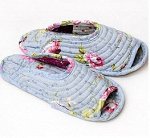 Матерчатые тапочки цвет: голубой