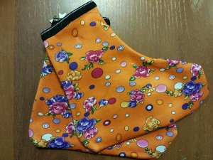 Цветные носки - лодочки цвет: оранжевые в цветы