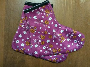Цветные носки - лодочки цвет: розовые в цветы