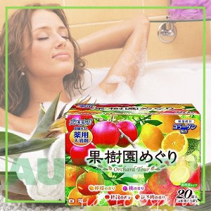 Соль для ванны Hakugen "Bath King" с восстанавливающим эффектом на основе углекислого газа. С ароматами плодов фруктового сада