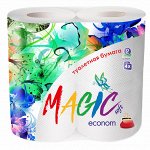 т/б  целлюлозная на гильзе, белая,ТМ “ MAGIC  ” ЭКОНОМ, двухслойная