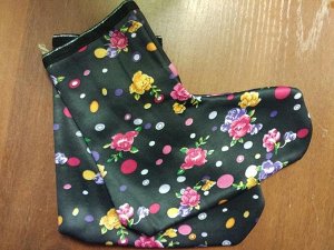 Цветные носки - лодочки цвет: черные в цветы с точками