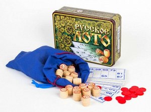 Лото Русское "Русские узоры" (жестяная коробка)