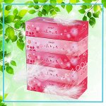 Бумажные розовые двухслойные салфетки ELLEMOI &quot;Fuwa iro&quot; 180 шт (спайка 5 пачек)