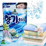 Кондиционер для белья Sandokkaebi Soft Aroma Aqua Blue Свежесть океана, запасной блок, 1300 мл