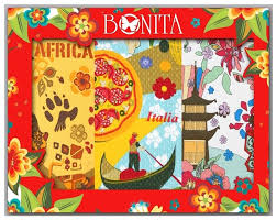 Подарочный набор "Bonita" из 3-х разнофактурных полотенец, коллекция "Путешествие"