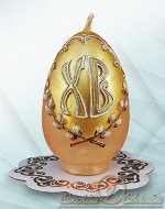 свеча Яйцо малое ХВ с вербой,Вес 60гр, Время горения 4ч, диаметр 42мм, Высота 60мм