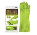 Перчатки из природного каучука с хлопковым внутренним покрытием "KOMAX My Size" зеленые