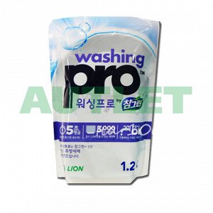CJ Lion Средство для мытья посуды Washing Pro, мягкая упаковка, 1200 мл