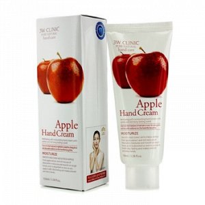 «3W Clinic» Apple Hand Cream Крем для рук Яблоко Гладкость и блеск, 100 мл.