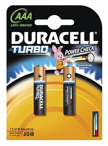 DURACELL TurboMax AAA Батарейки алкалиновые 1.5V LR03 2шт