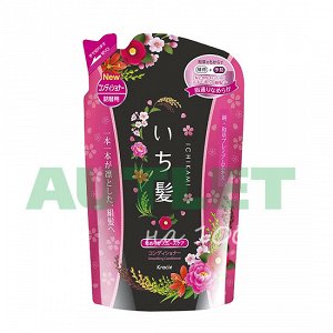 "Ichikami" Бальзам-ополаскиватель разглаживающий для поврежденных волос с ароматом горной сакуры, 360 мл (сменная упаковка)