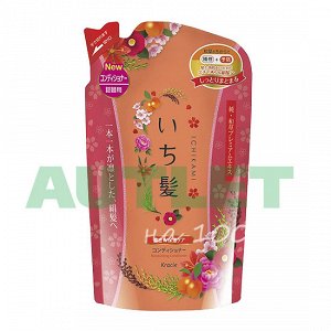"Ichikami" Бальзам-ополаскиватель интенсивно увлажняющий для поврежденных волос с маслом абрикоса, 360 г (сменная упаковка)