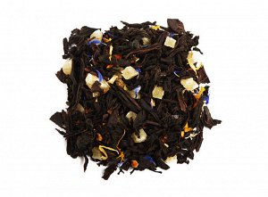 чай Этот напиток состоит из купажа классических сортов чёрного чая, цедры лимона и апельсина, кусочков тропического ананаса, лепестков василька и календулы, ароматических масел.