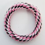 Резинка-пружинка для волос силиконовая розово-черная/зебра/увеличенная 6 см №141