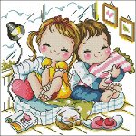 Набор для вышивания: канва, нити, схема