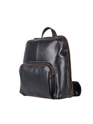 сумка KAN*SAS. черный, сумка-рюкзак. Натуральная кожа. Мужская сумка-рюкзак выполнена из натуральной зернистой кожи с контрастной отделочной строчкой. Закрывается на молнию. Внутри: вместительное осно