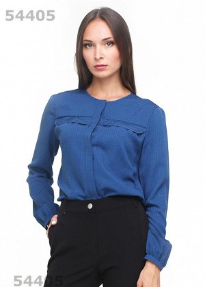 Блузка Цвет: джинсовый
"Описание: Женская блузка в романтичном стиле, с втачным покроем рукава, выполнена из однотонного штапеля.Блузка с кокеткой и декоратиными вставками.Рукав с притачным манжетом, 