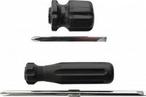Отвертка с переставным жалом (крест/шлиц), черная ручка   x  мм