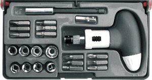 Отвертка пистолетная реверсивная с  насадками CrV в чемоданчике