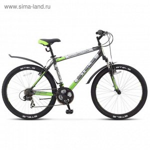 Велосипед 26" Stels Navigator-600 V, 2016, цвет серый/серебристый/зелёный, размер 19"