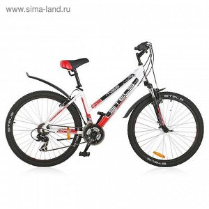 Велосипед 26" Stels Miss-6000 V, 2016, цвет белый/чёрный/красный, размер 15"