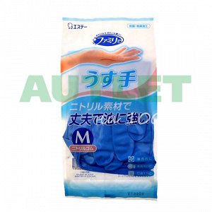 ST "Family" Перчатки для бытовых и хозяйственных нужд каучук, тонкие, (голубые)