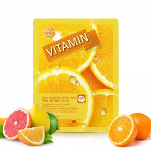 MAY ISLAND Маска-салфетка с витамином С Real essence Mask Pack Vitamin