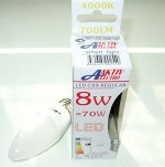 ЛАМПА СВЕТОДИОДНАЯ LED-C35-Regular свеча 8Вт 220-240В Е27 4000К 700Лм
