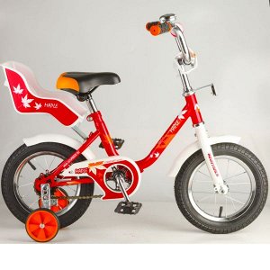 Велосипед NOVATRACK 12" UL,красный, тормоз нож.,крылья хром.,багажник хромир.сидение для куклы #1171