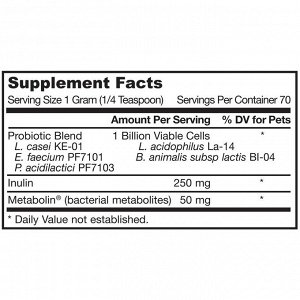 Пробиотик Jarrow Formulas, Дофилус для питомцев, 2.5 унции (70.5 г) порошка. Пробиотический состав, разработанный для поддержания сбалансированной кишечной микробной экосистемы вашего питомца для здор