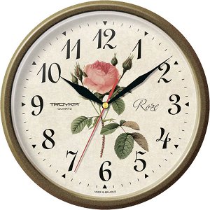 Часы настенные TROYKA 91971923. Диаметр 23 см. Производство Беларусь
