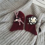 Носки с кроликом Бургундия
