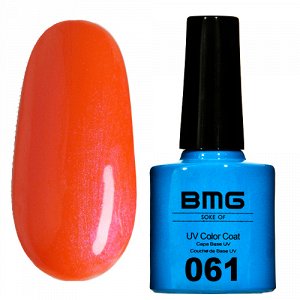 Гель-лак BMG 061 – Насыщенно оранжевый с розовым перламутром