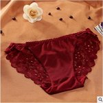 Трусы кружевные. Материал - нейлон/ смешанные ткани. Размер Free size 42-44. Цвет - ВИННО-КРАСНЫЙ