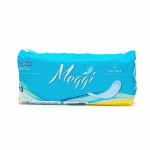 MEGGI 101 Гигиенические прокладки MEGGI КЛАССИК/CLASSIC на критические дни (10шт/упак)