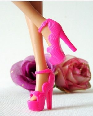 2284804 мини-обувь для куклы ; цвет РОЗОВЫЙ; материал пластик; размер: 2-3см