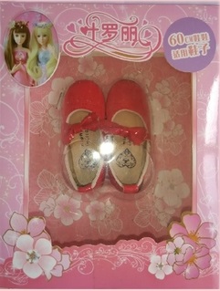 2286260 обувь на куклу с бабочкой PS047: цвет КРАСНЫЙ: материал кожзам пластик; размер куклы см: 60
