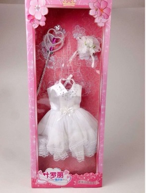 2286271 одежда на куклу Ли платье, шляпка; цвет БЕЛЫЙ; материал полиэстер; размер куклы см: 60