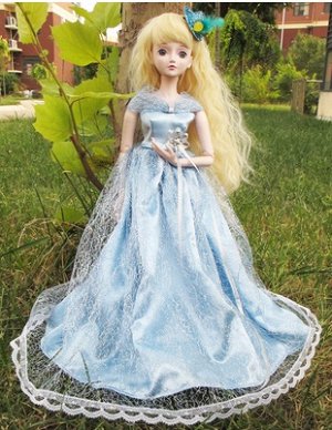 2286275 одежда на куклу платье голубая фея; цвет ГОЛУБОЙ; материал полиэстер; размер куклы см: 60