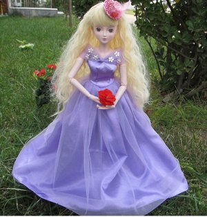 2286277 одежда на куклу платье в пол фея; цвет ФИОЛЕТОВЫЙ; материал полиэстер; размер куклы см: 60