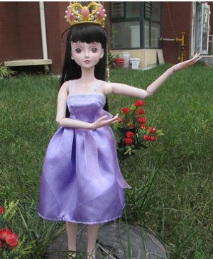 2286278 одежда на куклу платье; цвет ФИОЛЕТОВЫЙ; материал полиэстер; размер куклы см: 60