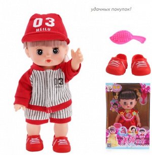 2286557 подарочный набор кукла 25 см костюме и шапке: поёт, говорит; цвет КРАСНЫЙ; материал винил; размер см: 30*20*11