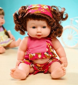 2286581 кукла с косичками в костюмчике; цвет КРАСНЫЙ; материал винил; размер см: 30