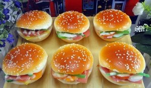 Гамбургер ГАМБУРГЕР; цвет СВЕТЛО-КОРИЧНЕВЫЙ; материал PU; размер см: 6,5