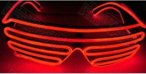 2287149 светоизлучающие очки беспроводные; цвет КРАСНЫЙ; материал ПВХ; размер см: 15.3*5*14.3