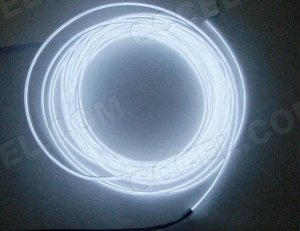 2287172 ХОЛОДНЫЙ СВЕТ электролюминисцентный неоновый провод гибкий для декорирования одежды, игрушек и т.д.: цвет БЕЛЫЙ; материал тонкий ПВХ; размер: 1м; диаметр 2.3мм