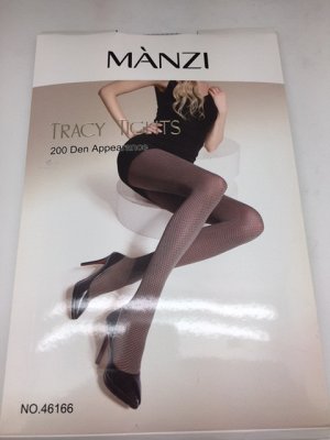 MANZI-46166 TRACY Колготки классические с фантазийным рисунком 200D,  черные free size
