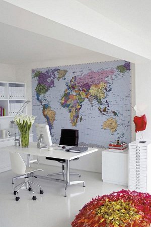 Карта мира 270 x 188 cm на бумажной основе