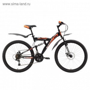 Велосипед 26" Black One Flash FS D, 2017, цвет черно-оранжевый, размер 18"   2099742